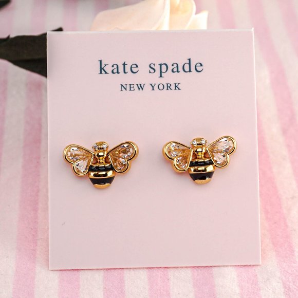 Kate Spade Crystal Bee Cubic Zirconia Stud Earrings